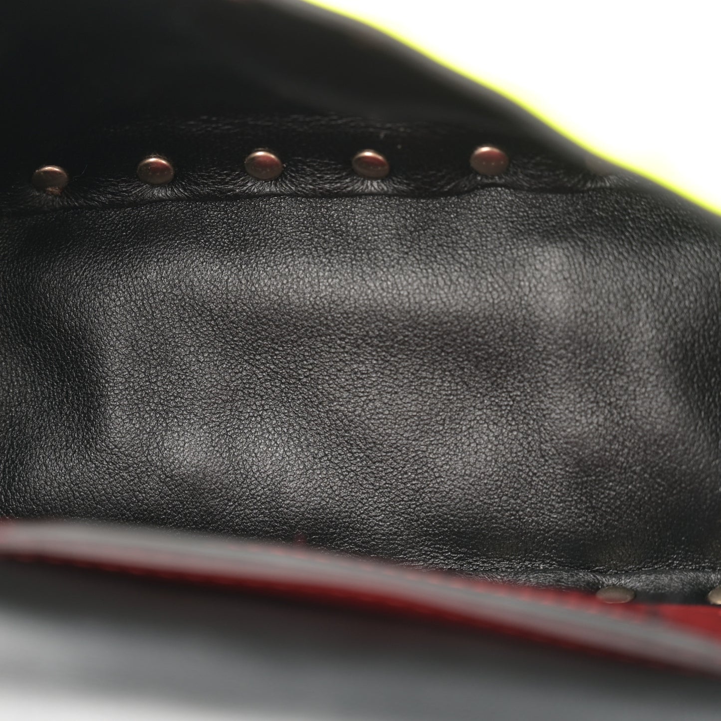 Calfskin Micro Rockstud Spike Shoulder Bag Lime