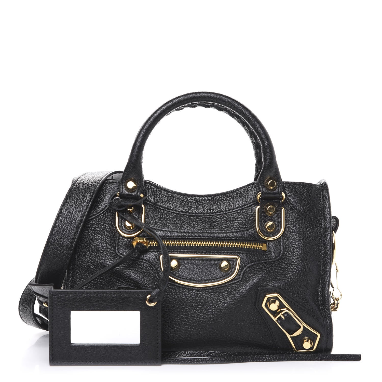 Balenciaga Chevre Gold Metallic Edge Hardware Mini City Black 1 of 8