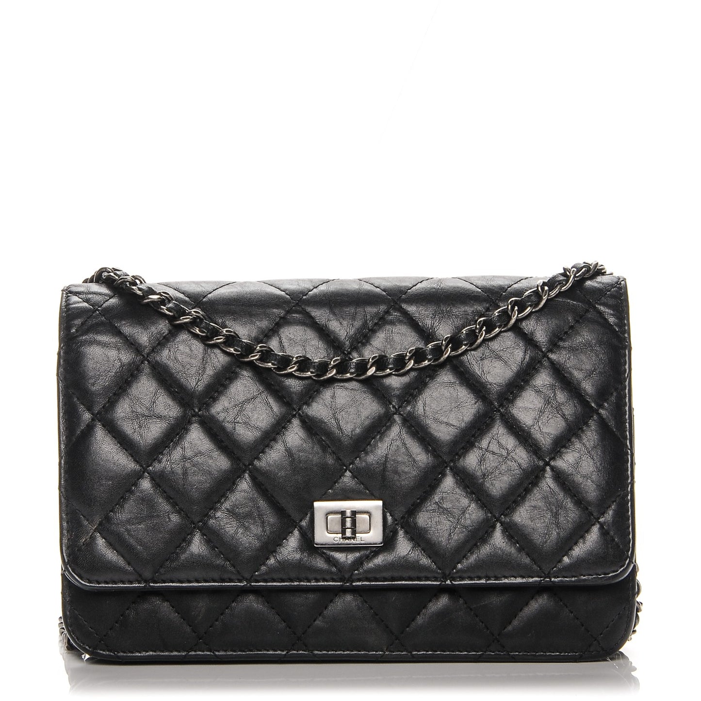 Aged Calfskin Reissue Wallet On Chain WOC Black