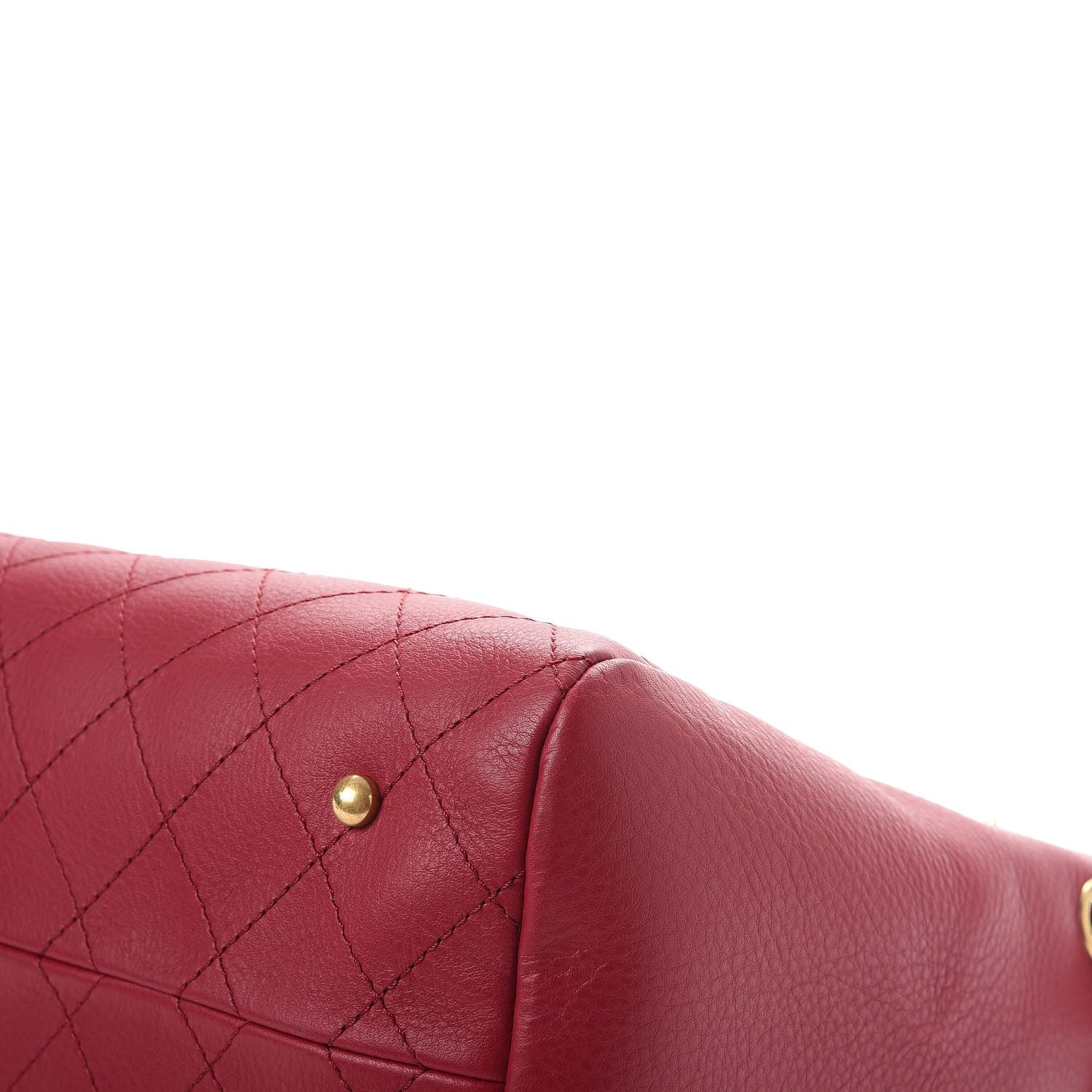 Chanel Grained Calfskin Stitched Supple Rock Shopping Tote Burgundy 11 of 12