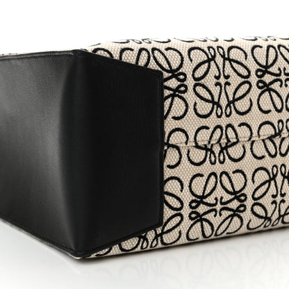 Loewe Jacquard Anagram Calfskin Buckle Tote Black 11 of 14