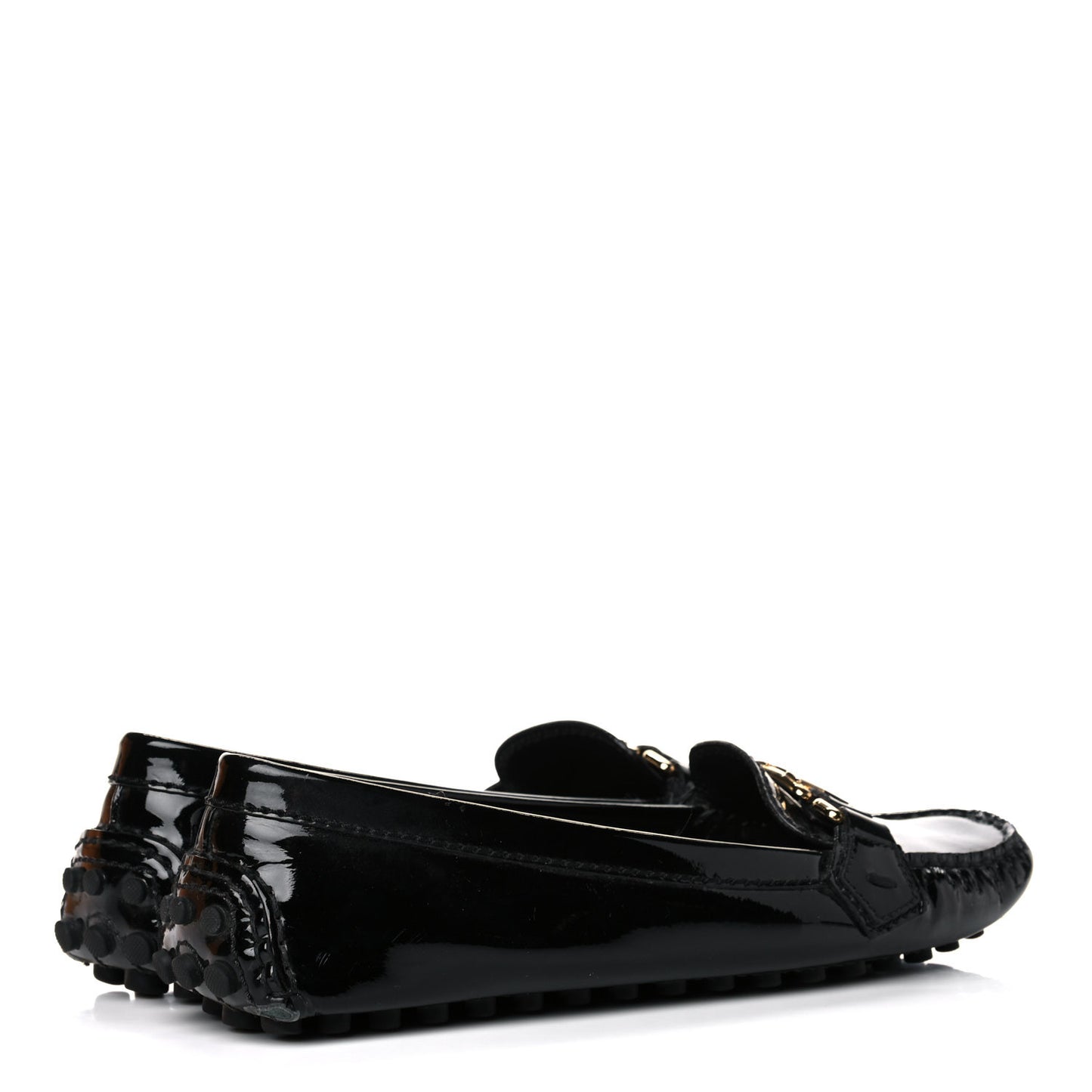 Patent Calfskin Oxford Loafers 38 Black