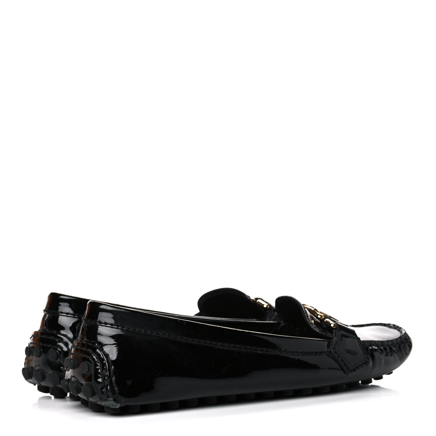 Louis Vuitton Patent Calfskin Oxford Loafers 38 Black 4 of 15