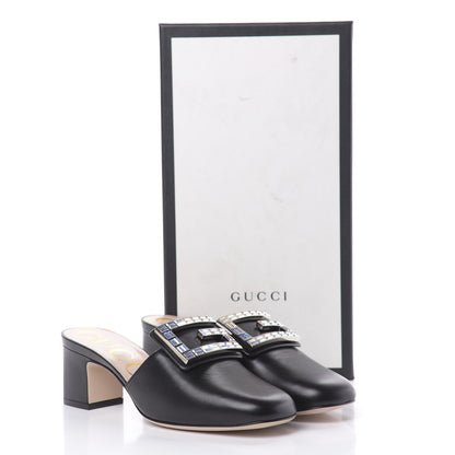 Gucci Malaga Kid Crystal Square G Madelyn Mules 36 Black 9 of 9