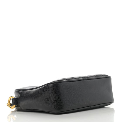 Chanel Caviar Chevron Quilted Camera Case Black 4 of 11
