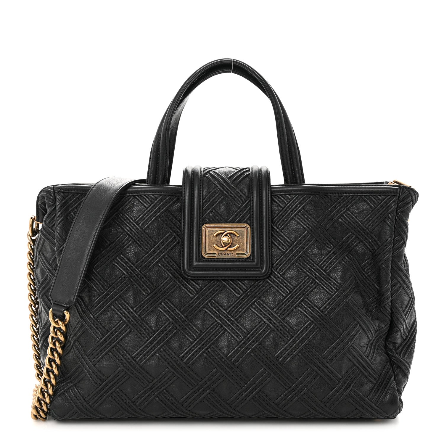Chanel Calfskin Large Retro Girl Shopping Tote Black 1 of 11
