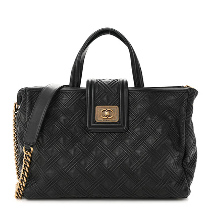 Chanel Calfskin Large Retro Girl Shopping Tote Black 1 of 11