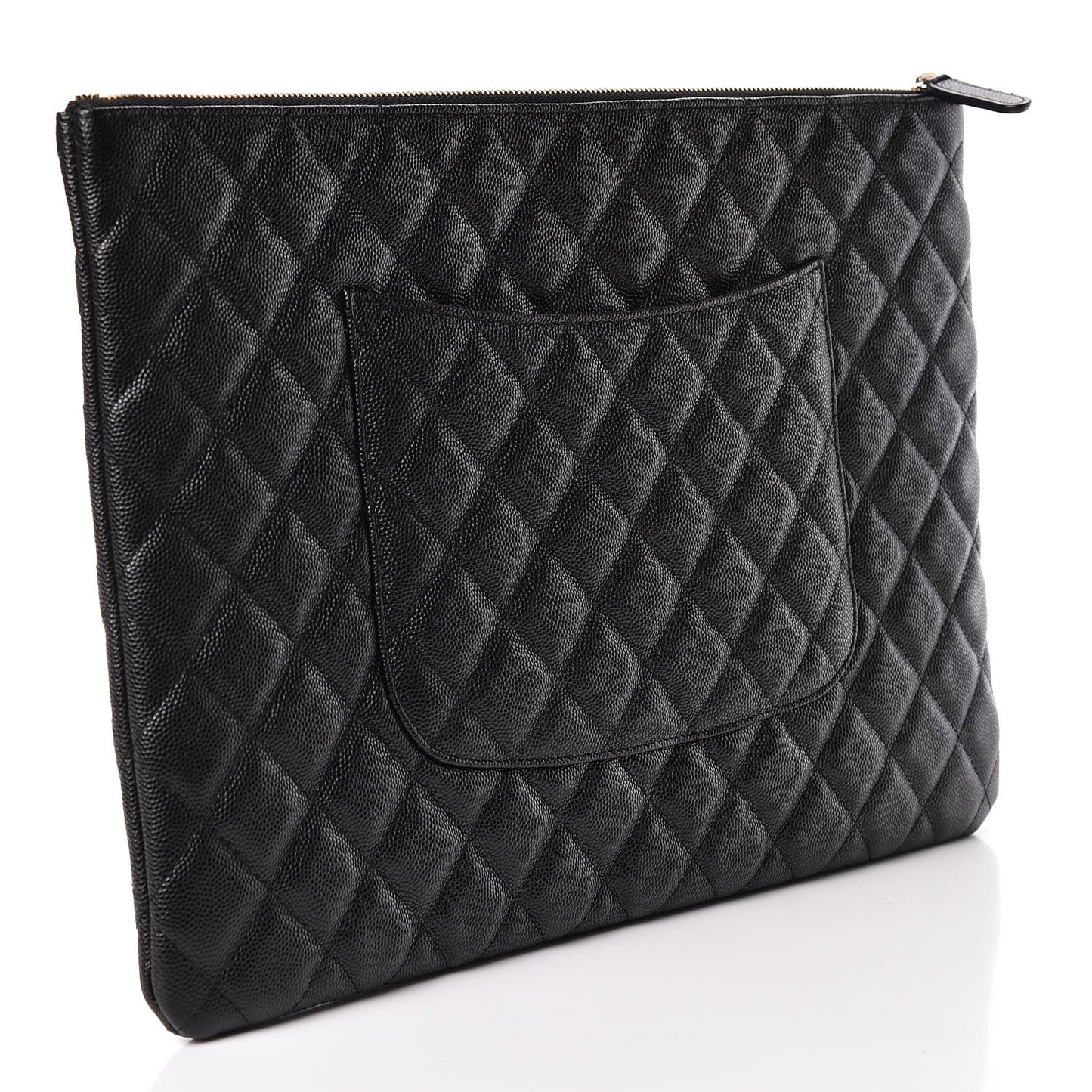 Caviar Quilted Large Cosmetic Case Black