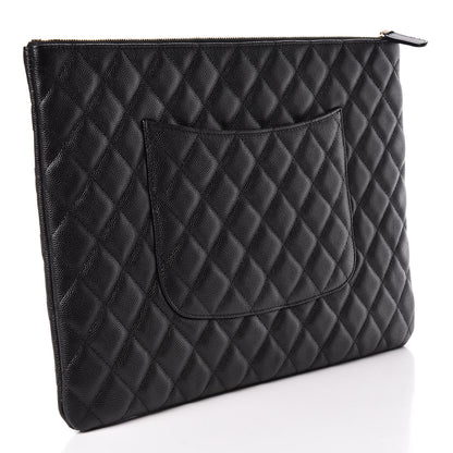 Chanel Caviar Quilted Large Cosmetic Case Black 3 of 11