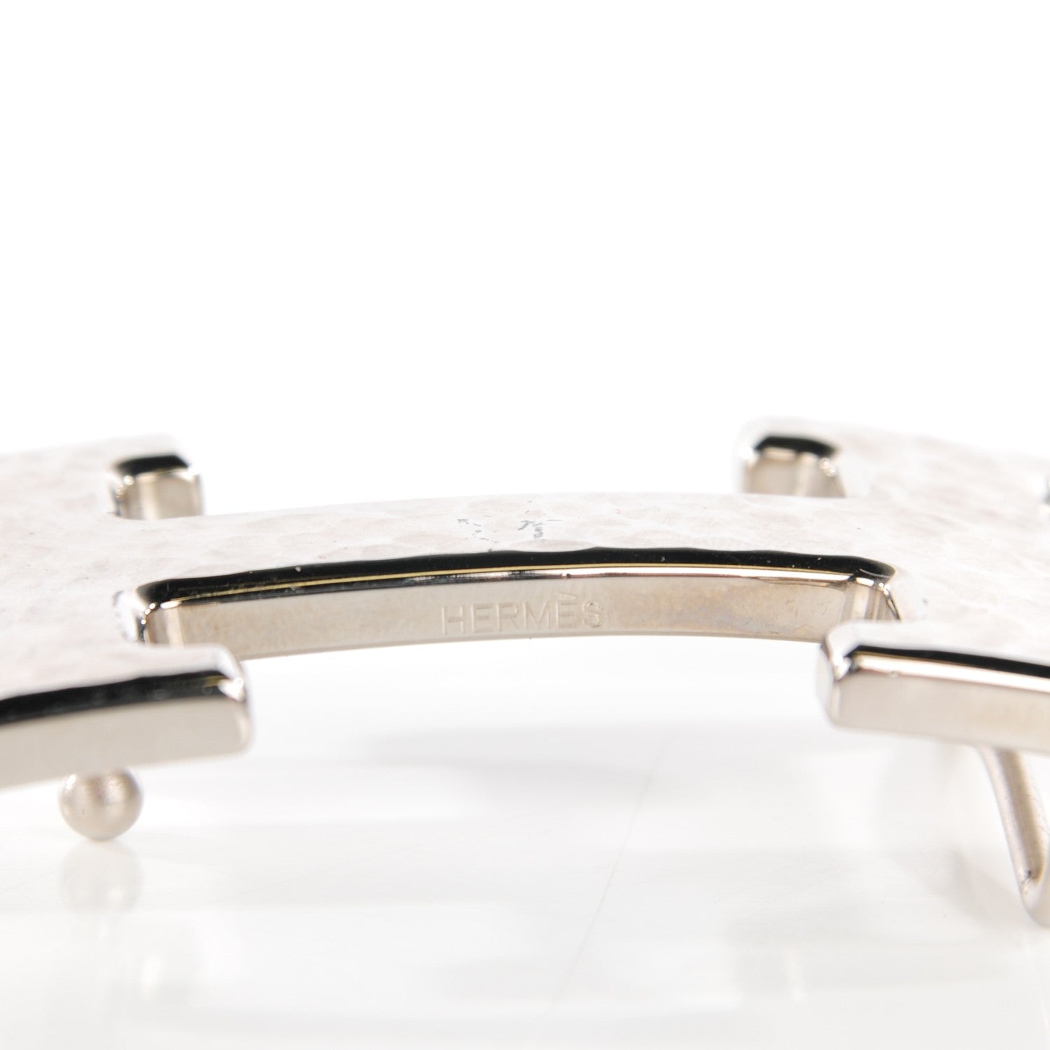 Hermes Palladium Hammered 32mm H Belt Buckle 3 of 4