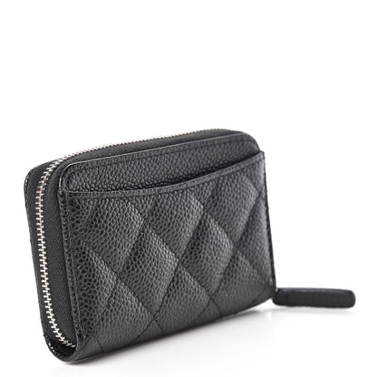 Chanel Caviar Quilted Zip Coin Purse Black 3 of 10