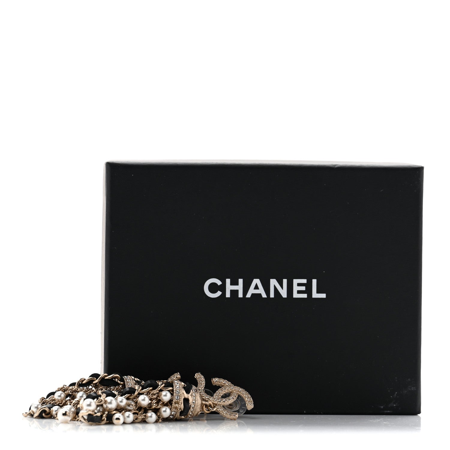 Chanel CC Chain Tassel Drop Earrings Light Gold 6 of 6