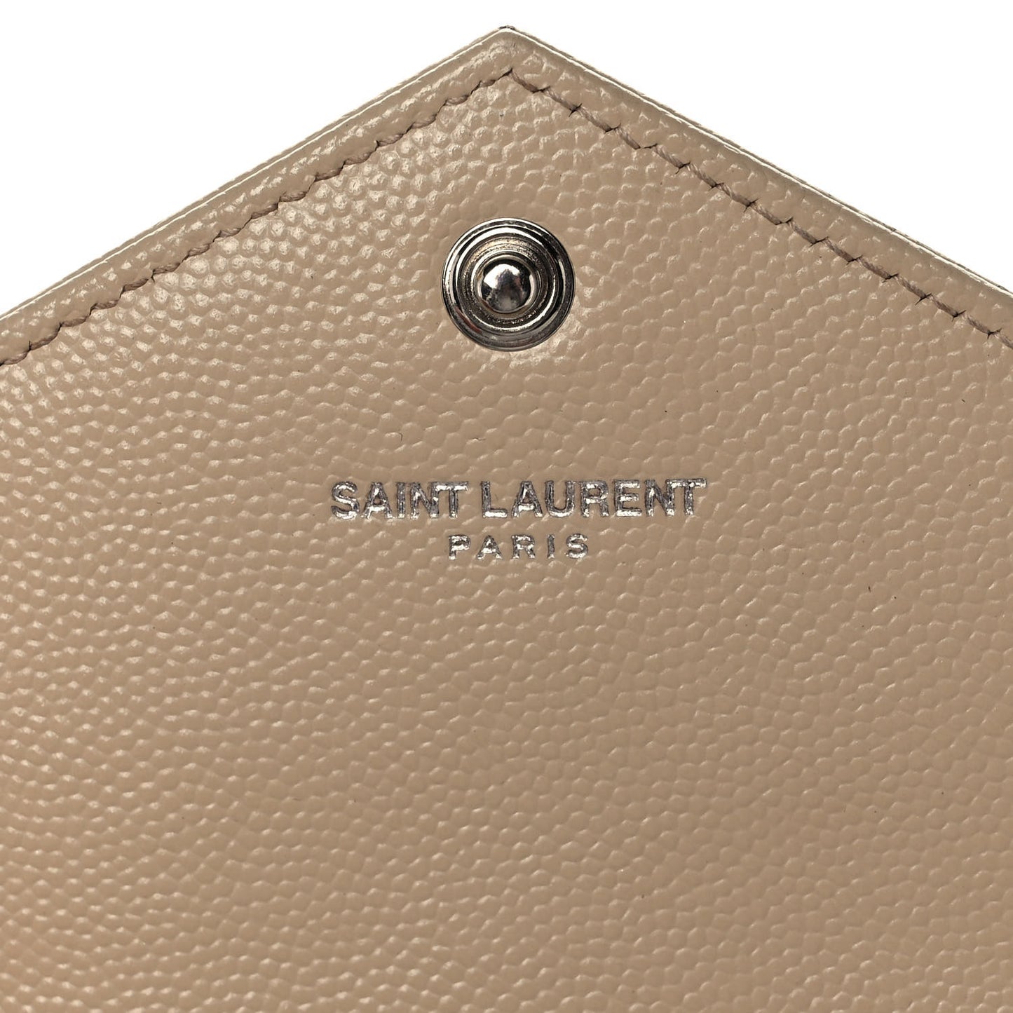 Grain De Poudre Matelasse Chevron Monogram Envelope Chain Wallet Dark Beige