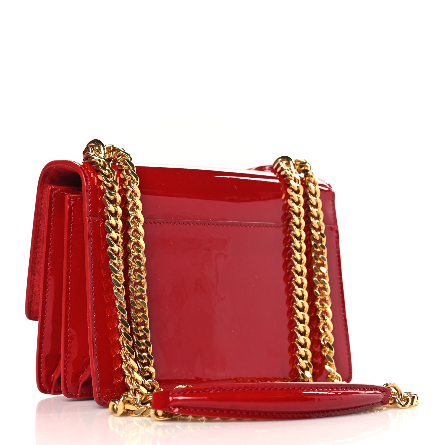 Saint Laurent Patent Small Monogram Sunset Red 3 of 8