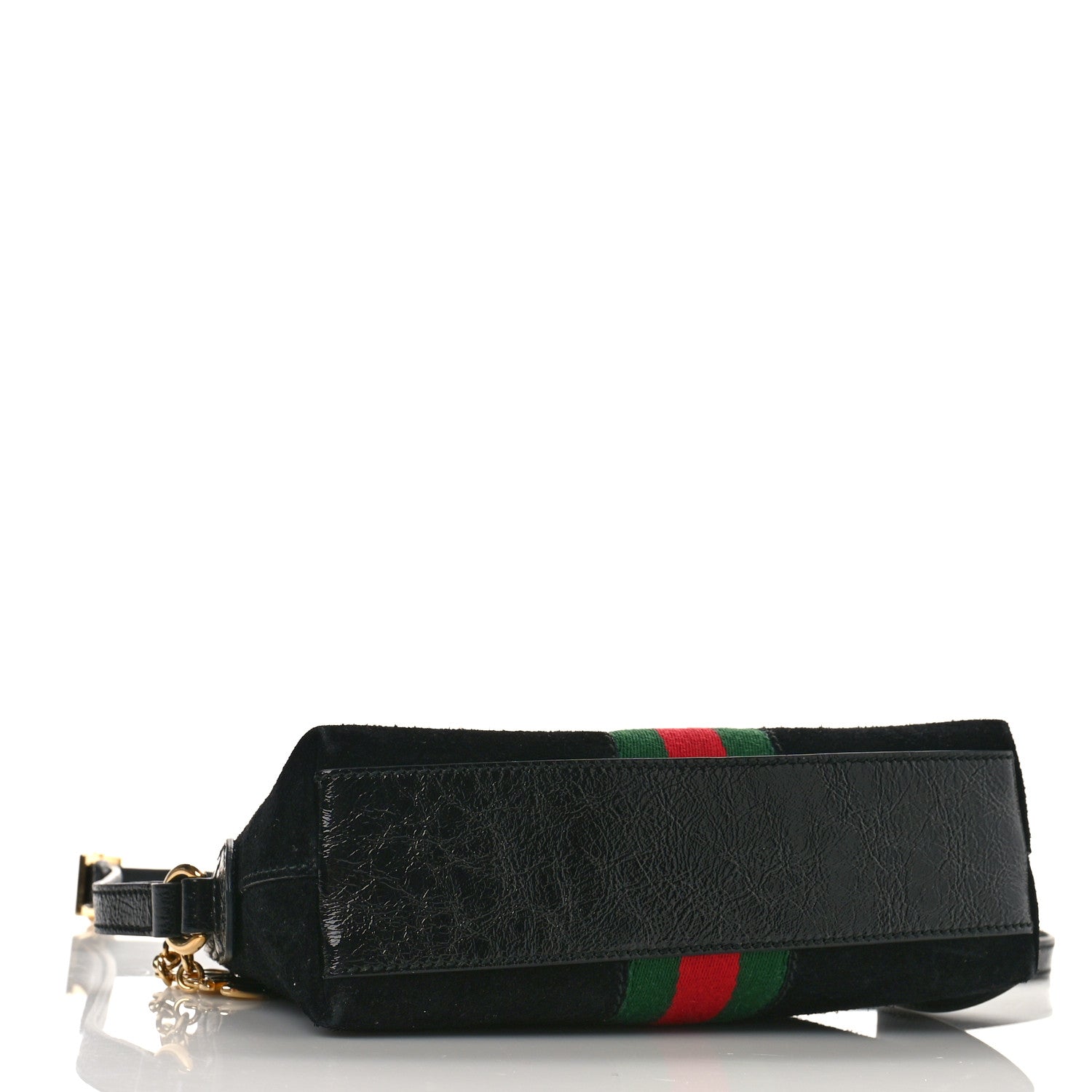 Gucci Suede Patent Web GG Small Ophidia Dome Shoulder Bag Black 4 of 9