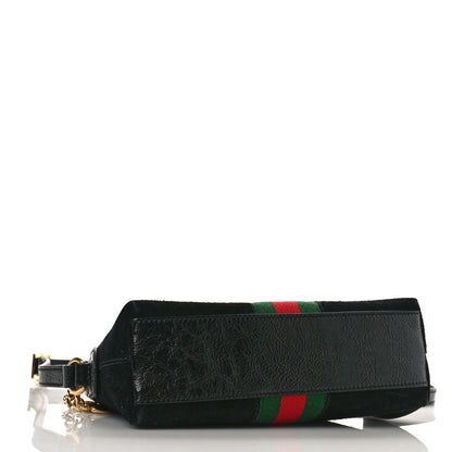 Gucci Suede Patent Web GG Small Ophidia Dome Shoulder Bag Black 4 of 9