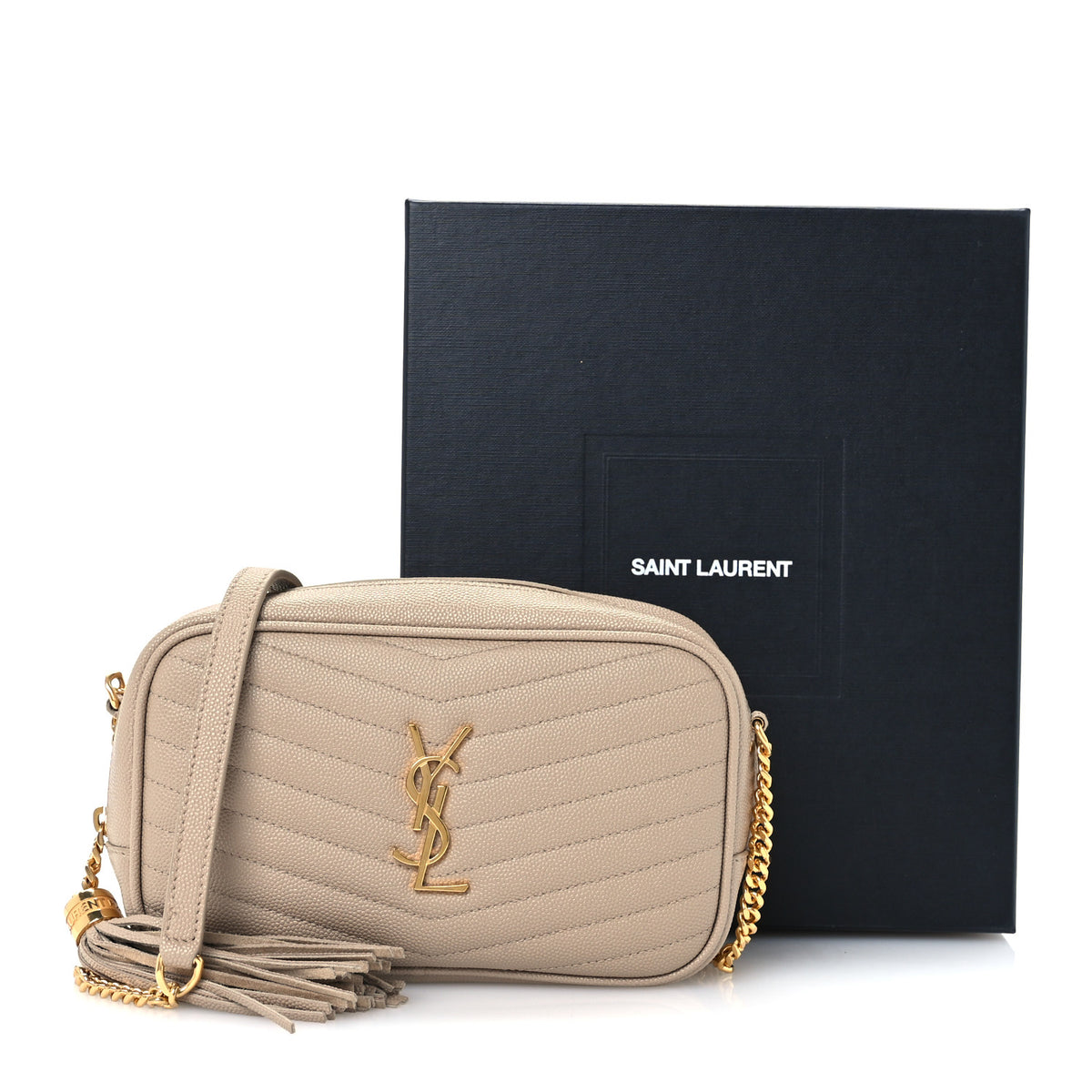 Grain De Poudre Matelasse Monogram Mini Lou Camera Bag Dark Beige