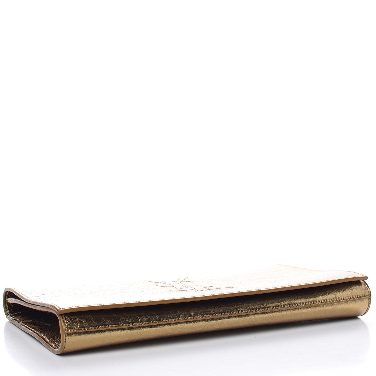 Saint Laurent Metallic Calfskin Monogram Large Belle De Jour Clutch Gold 4 of 7