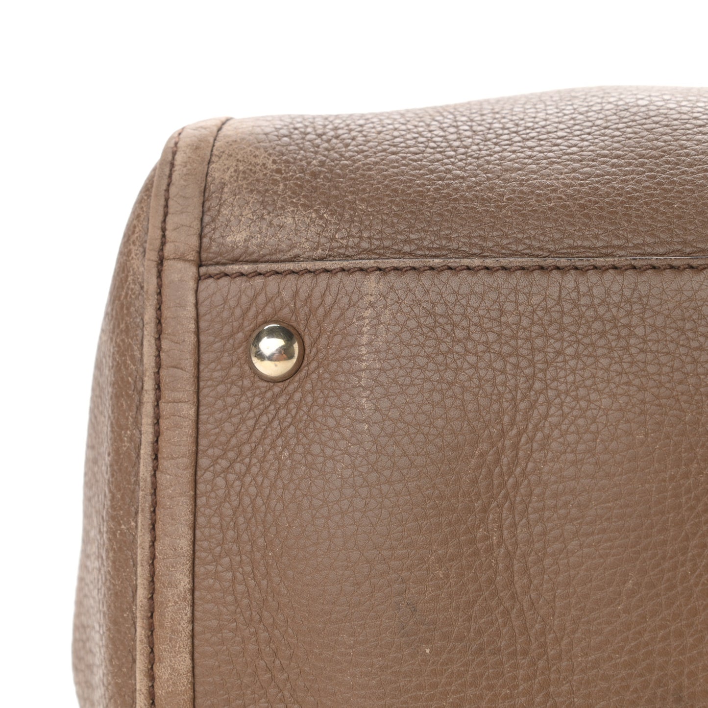Pebbled Calfskin Medium Soho Shoulder Bag Brown