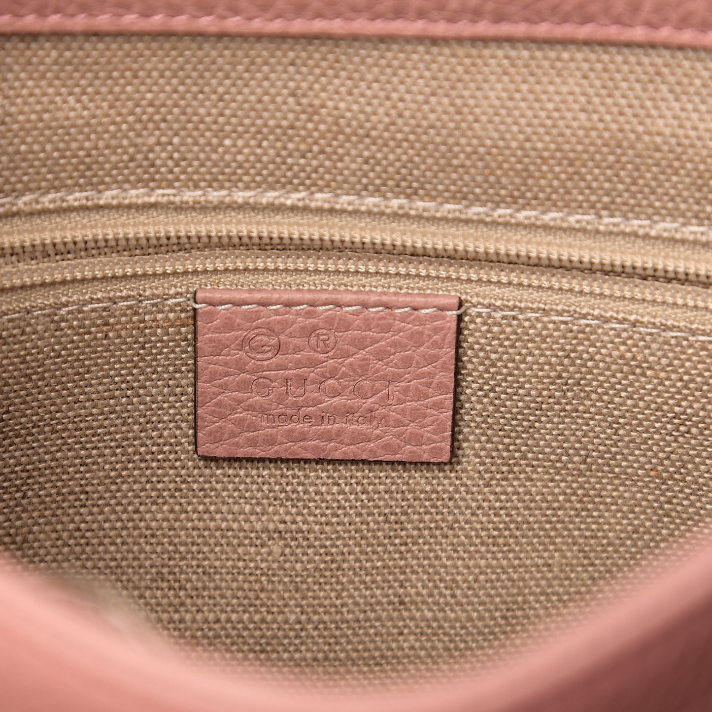 Dollar Calfskin Interlocking G Top Handle Shoulder Bag Soft Pink
