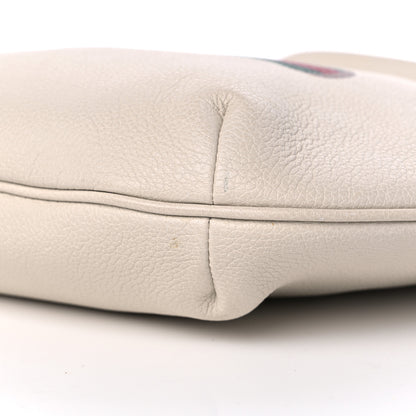 Gucci Grained Calfskin Logo Half Moon Hobo White 9 of 13