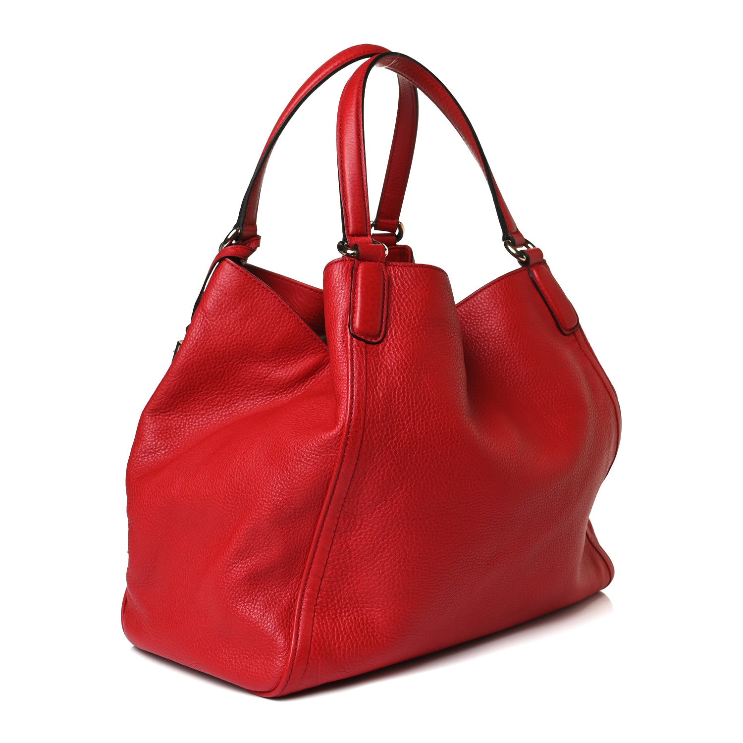 Gucci Pebbled Calfskin Medium Soho Shoulder Bag Red 4 of 21