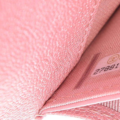 Chanel Iridescent Caviar Quilted Medium Flap Wallet Rose Pink 8 of 10