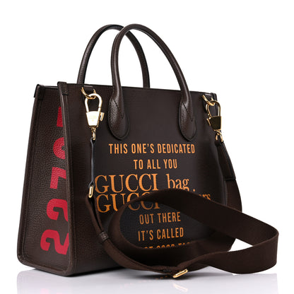 Gucci Textured Dollar Calfskin Gucci 100 Small Tote Bag New Acero Multicolor 3 of 13