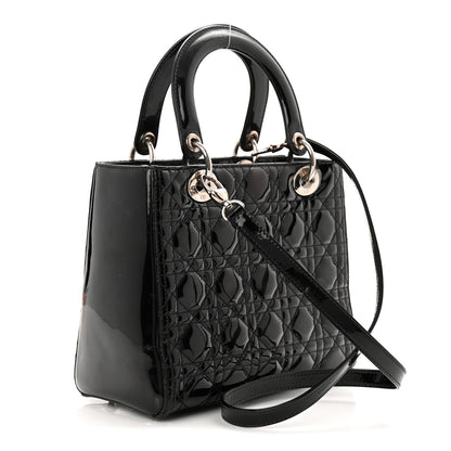 Christian Dior Patent Cannage Medium Lady Dior Black 3 of 11