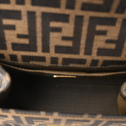 Fendi Zucca Vitello Top Handle Shoulder Bag Tobacco Moro 5 of 9