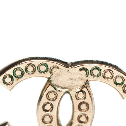 Chanel Crystal CC Earrings Gold 6 of 7