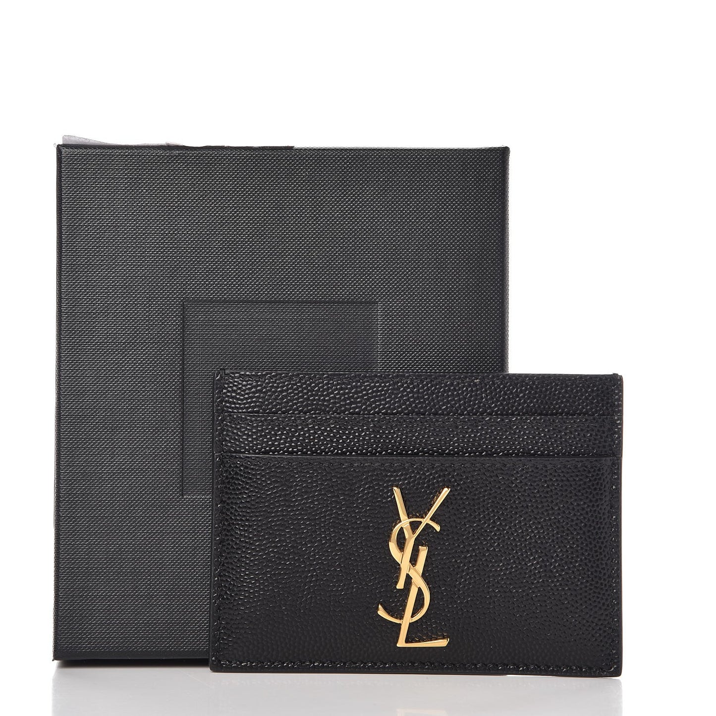 Grain De Poudre Monogram Credit Card Case Black