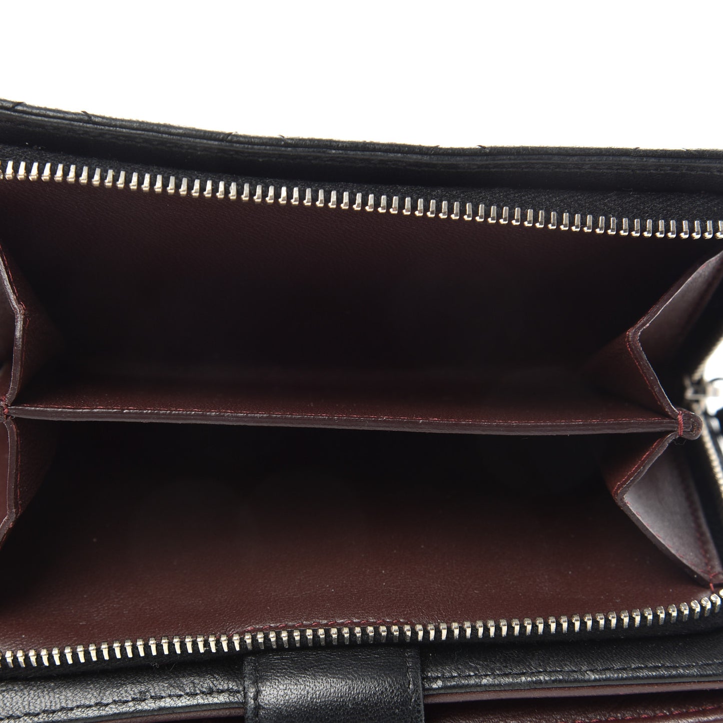 Lambskin Quilted Zipped Pocket Wallet Black