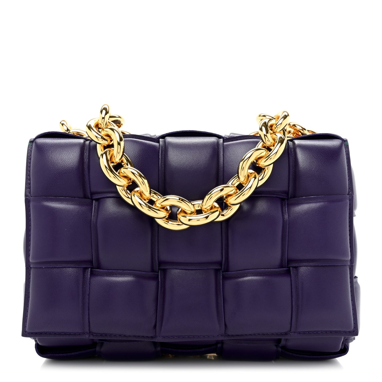 Lambskin Maxi Intreccio Padded Chain Cassette Crossbody Bag Unicorn