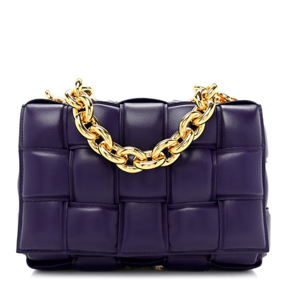 Bottega Veneta Lambskin Maxi Intreccio Padded Chain Cassette Crossbody Bag Unicorn 1 of 9