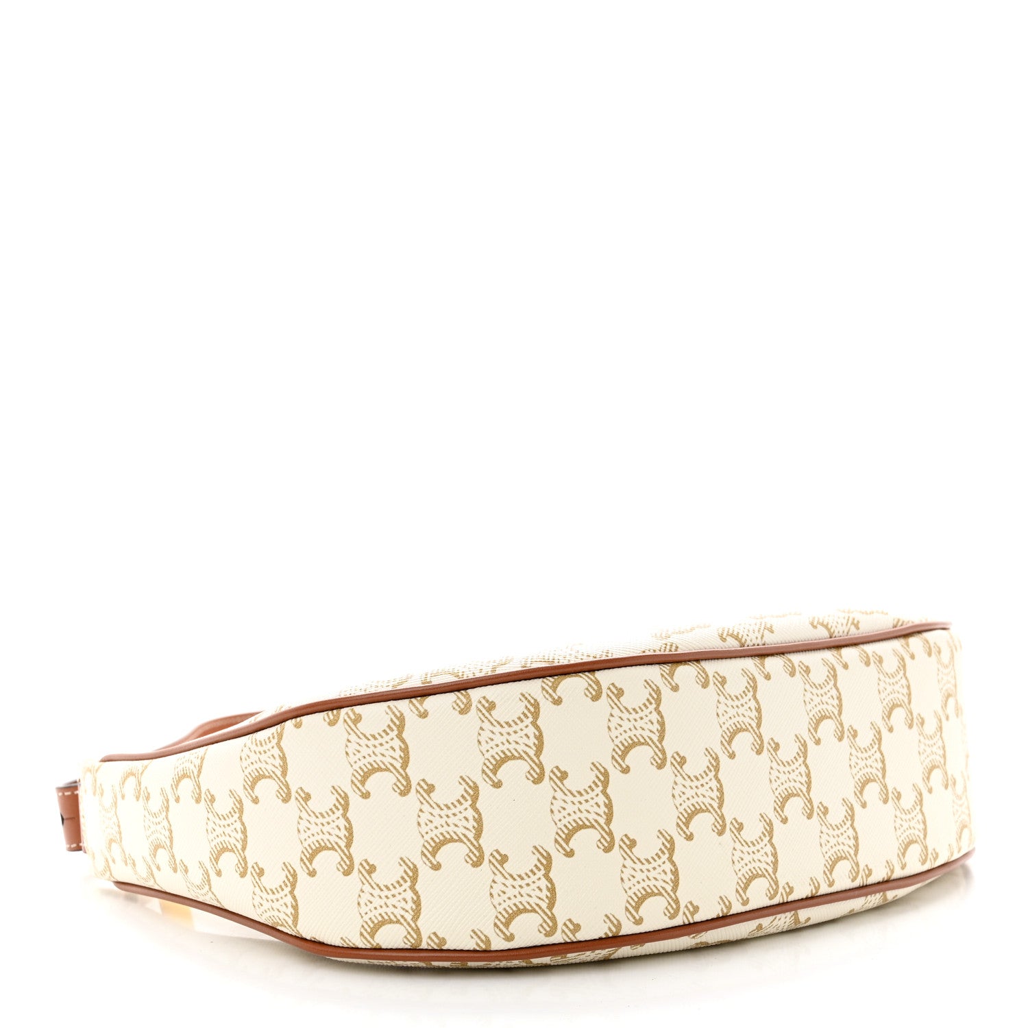 Celine Canvas Calfskin Ava Triomphe Shoulder Bag White 4 of 10