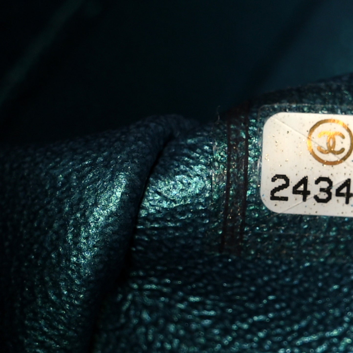 Metallic Lambskin Quilted Medium Double Flap Turquoise