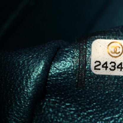 Chanel Metallic Lambskin Quilted Medium Double Flap Turquoise 8 of 11