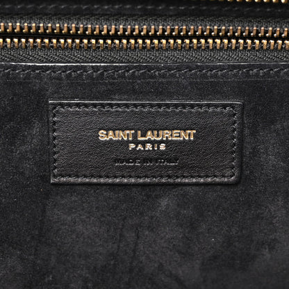 Saint Laurent Calfskin Small Cabas Rive Gauche Bag Black Red Yellow White 6 of 16