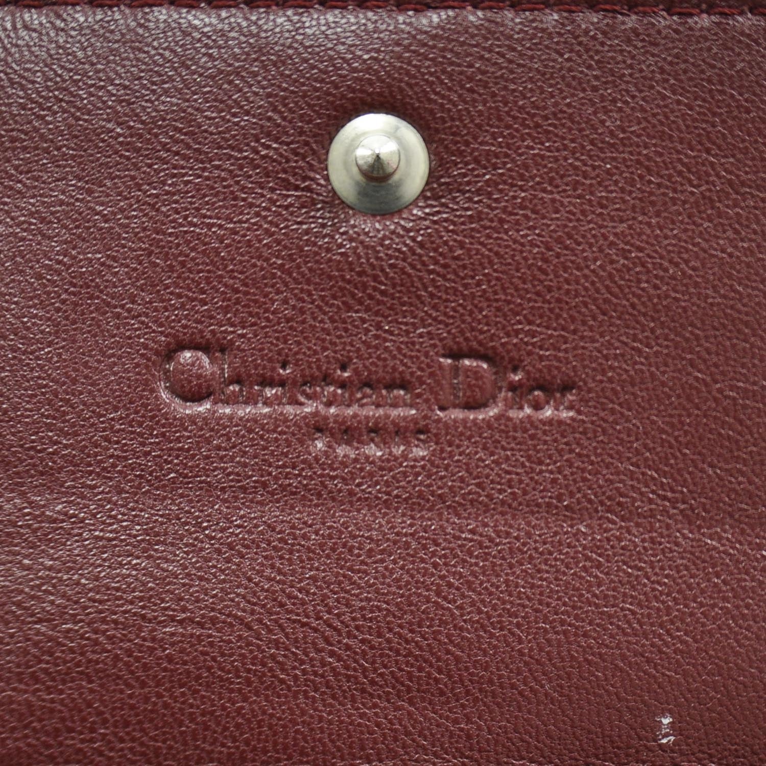 Christian Dior Patent Cannage Rendezvous Chain Wallet Bordeaux 6 of 7