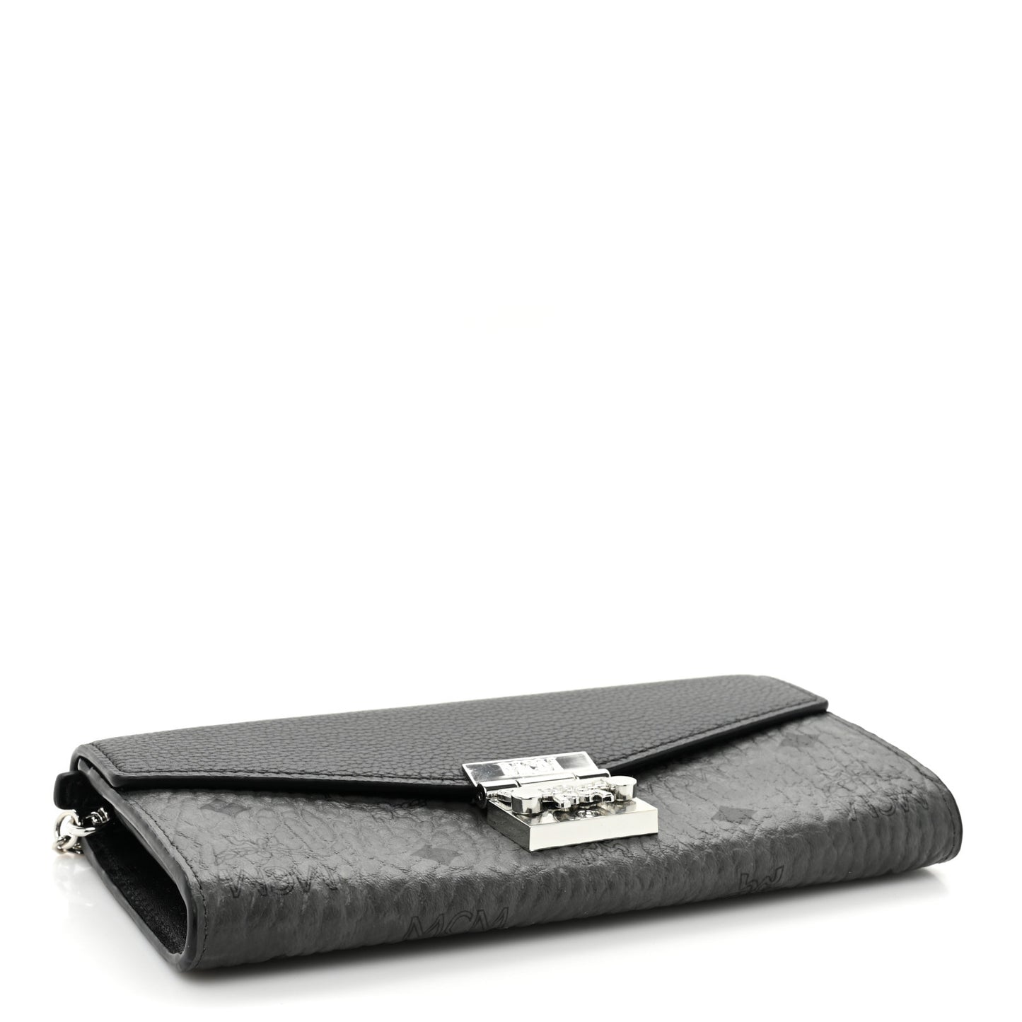 Visetos Calfskin Large Patricia Wallet On Chain Black