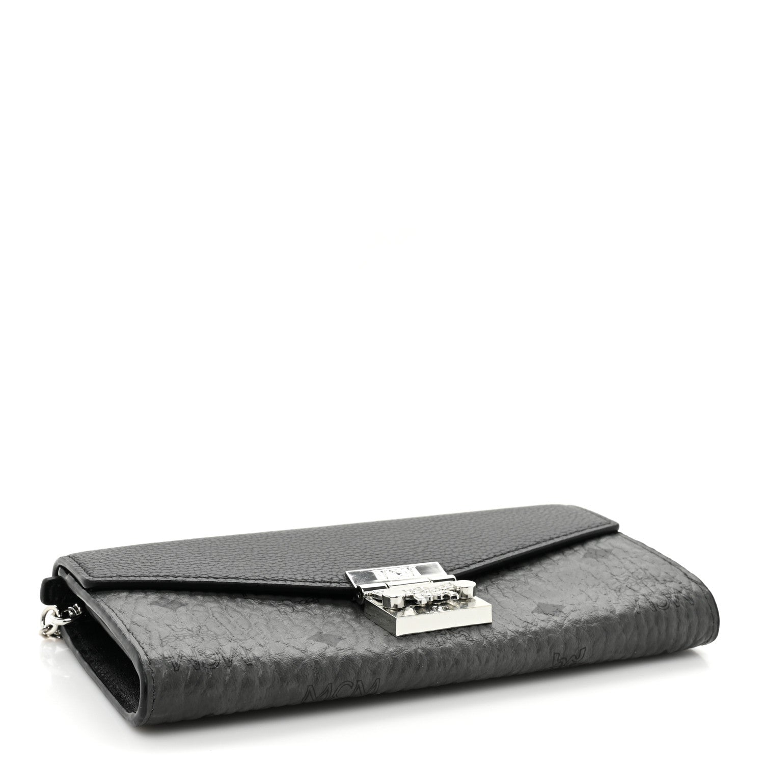 MCM Visetos Calfskin Large Patricia Wallet On Chain Black 4 of 13