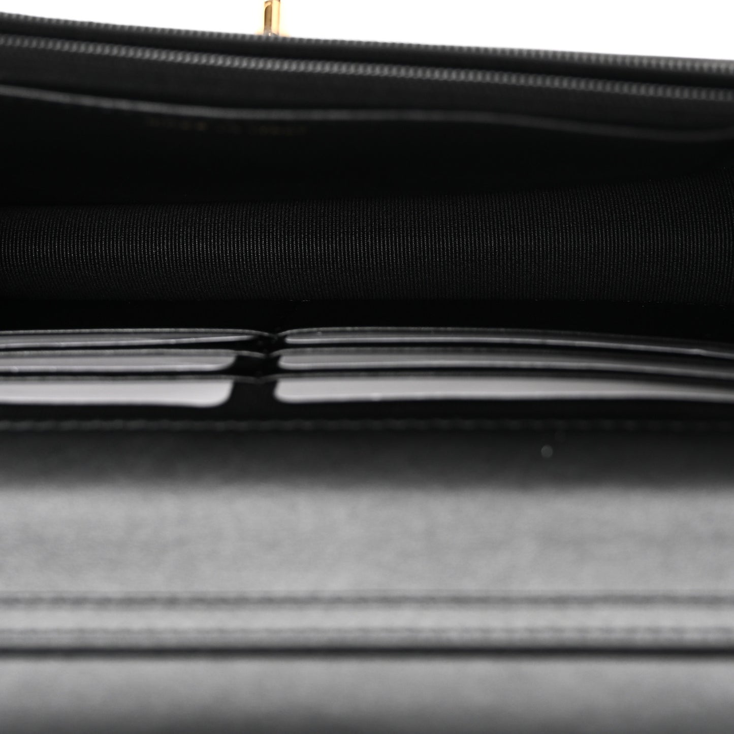 Shiny Lambskin Quilted CC Pearl Wallet on Chain WOC Black