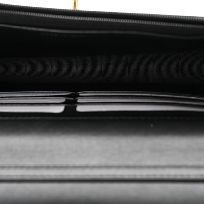 Chanel Shiny Lambskin Quilted CC Pearl Wallet on Chain WOC Black 5 of 12