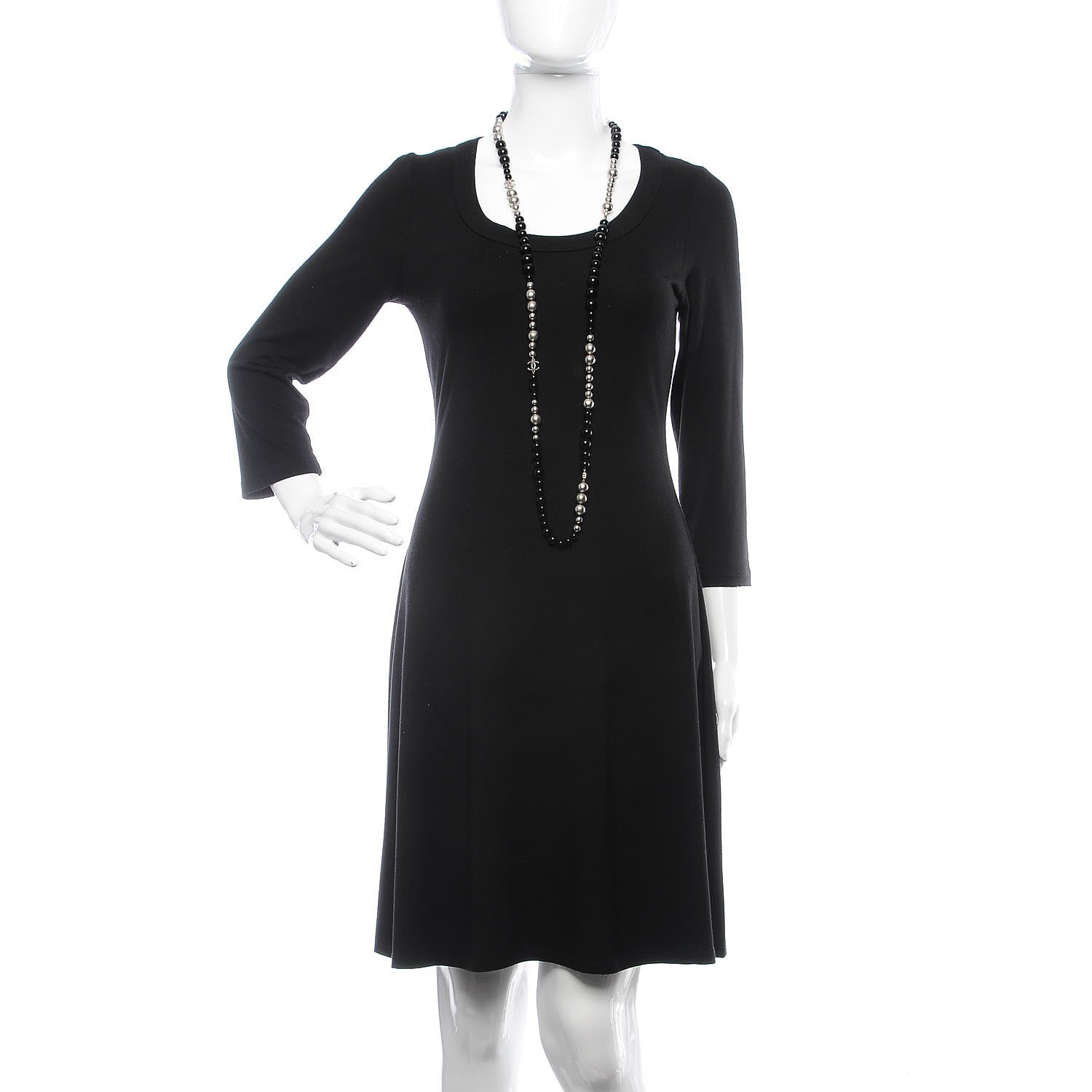 Chanel Pearl Beaded CC Long Necklace Black 2 of 6