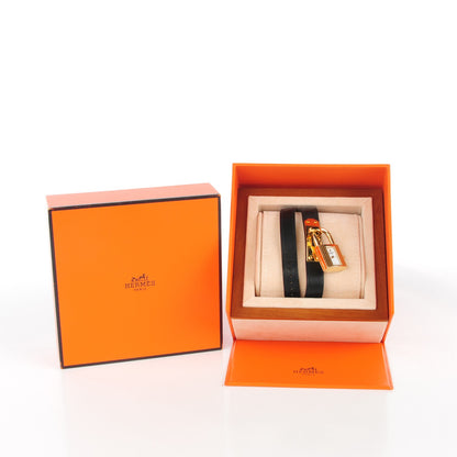 Hermes Stainless Steel Barenia 20mm Kelly Cadena Double Tour Quartz Watch Noir 5 of 13