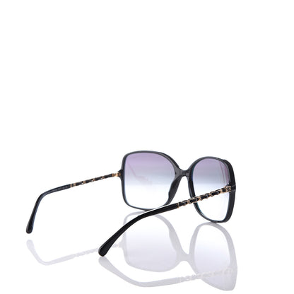 Chanel Lambskin Square Chain Sunglasses 5210-Q Black 4 of 9