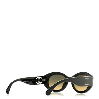 Chanel Acetate Nyon Oval CC Sunglasses 5528-A Black 4 of 7