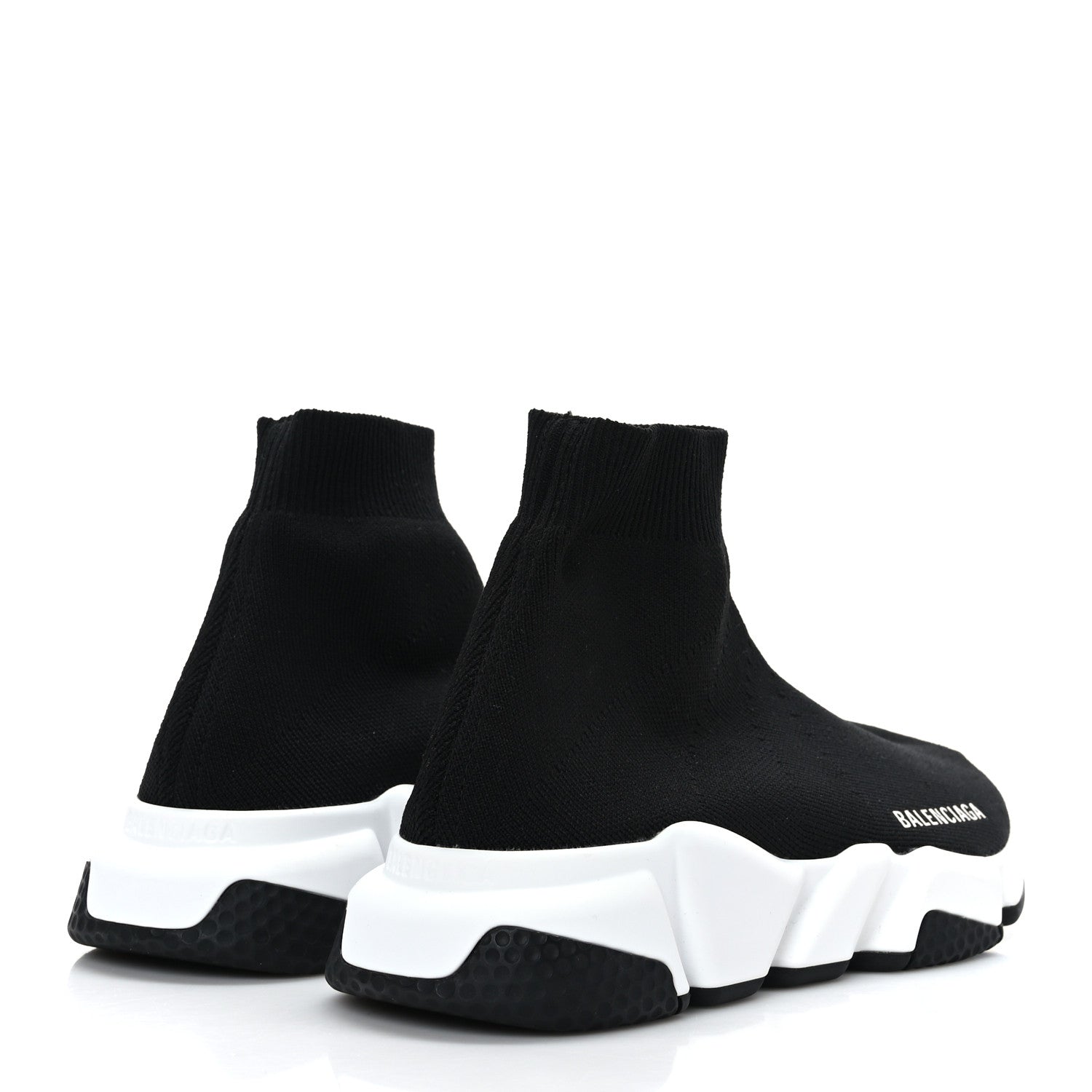 Balenciaga Neoprene Knit Womens Speed Sneakers 36 Black White 4 of 6