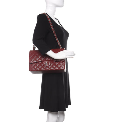 Chanel Caviar Quilted Jumbo Double Flap Dark Red 3 of 12